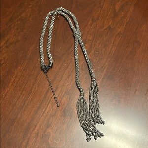 White House Black Market Silver Tassel Necklace